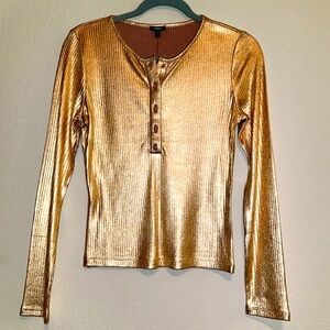NWT Express Gold Henley Long Sleeve Shirt - Size S